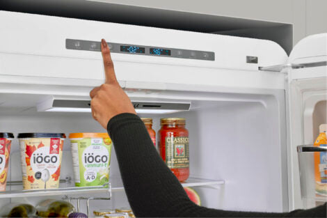 Classic Retro 30 in 17.7 cu. ft. Frost Free Retro Bottom Freezer Refrigerator in Marshmallow White, ENERGY STAR
