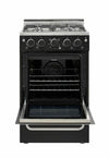 Unique Prestige 20" Black Convection Gas Range, Electronic Ignition