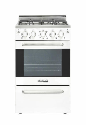 Unique Prestige 20 inches White Convection Gas Range, Electronic Ignition