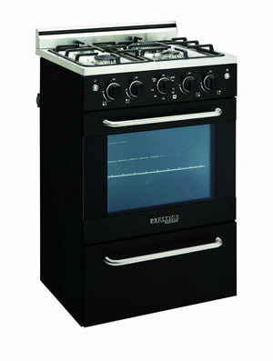 Prestige 20 in. 1.6 cu. ft. Gas Range with Convection Oven and Sealed Burners in Black