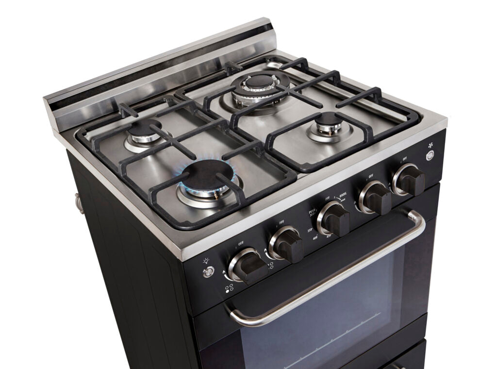 Unique Prestige 20" Black Convection Gas Range, Electronic Ignition