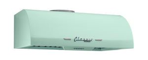 Classic Retro 24-inch 500 CFM Ducted Under Cabinet Range Hood with LED Lighting in Summer Mint Green