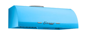 Classic Retro 24-inch 500 CFM Ducted Under Cabinet Range Hood with LED Lighting in Robin Egg Blue