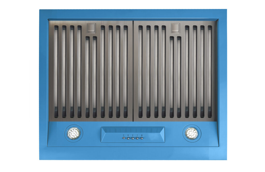 Classic Retro 24-inch 500 CFM Ducted Under Cabinet Range Hood with LED Lighting in Robin Egg Blue