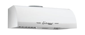 Classic Retro 24-inch 500 CFM Ducted Under Cabinet Range Hood with LED Lighting in Marshmallow White
