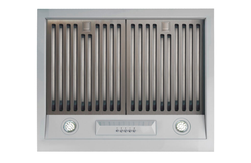 Classic Retro 24-inch 500 CFM Ducted Under Cabinet Range Hood with LED Lighting in Marshmallow White