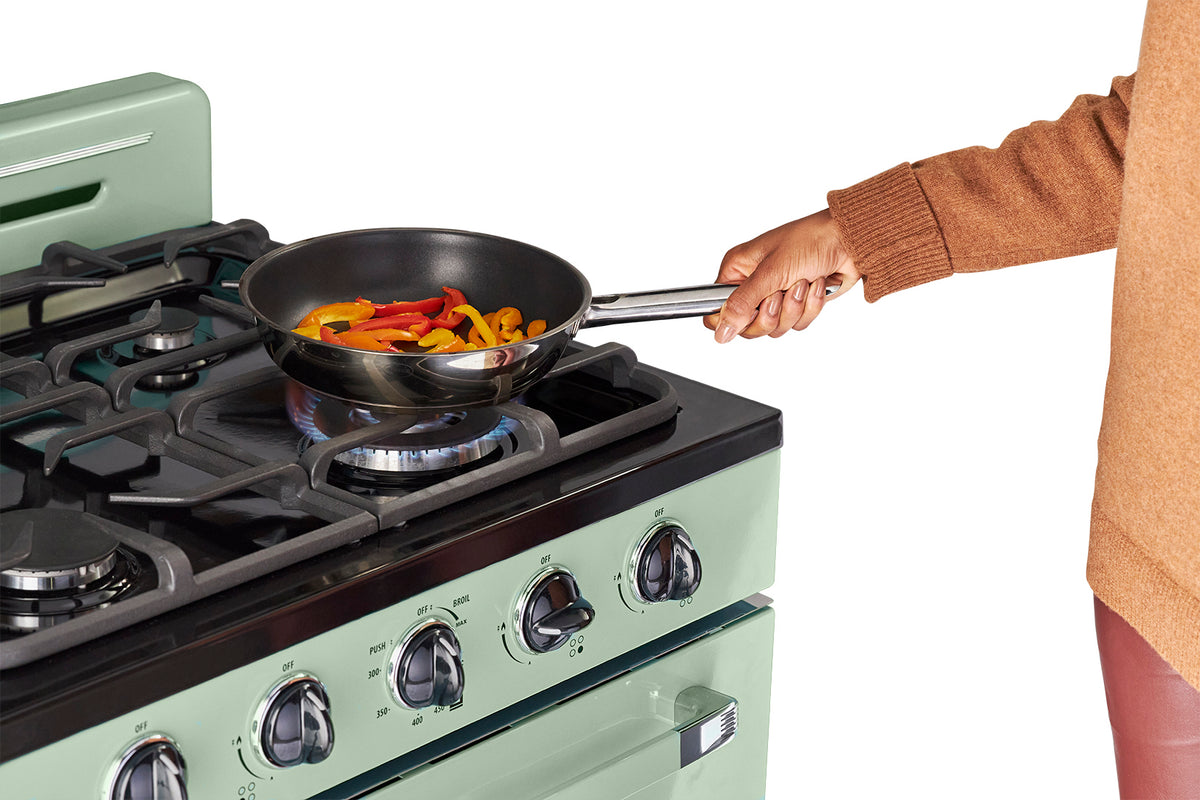 Unique 30' Classic Retro Summer Mint Green Offgrid Range with Large Power burner
