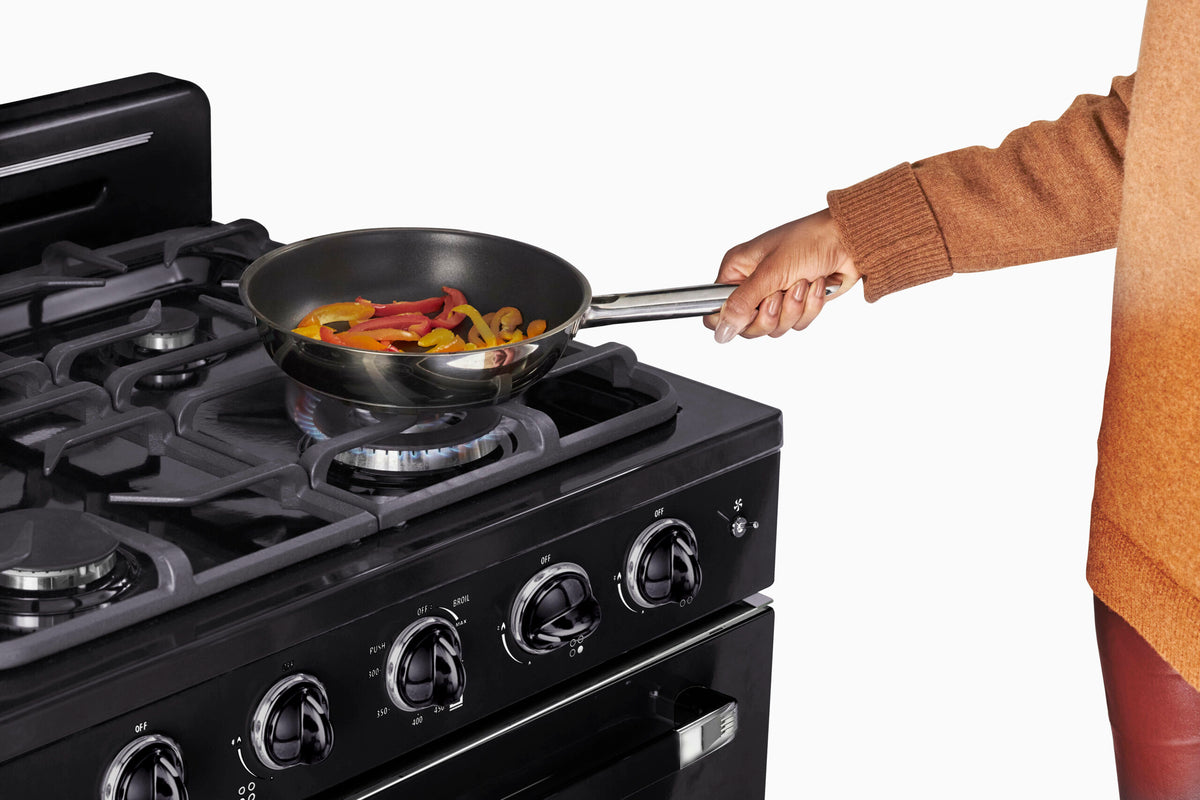 Cuisinière à gaz Classic Rétro avec four à convection, 30 po, 3,9 pi3, Midnight Black