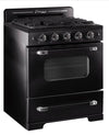 Cuisinière à gaz Classic Rétro avec four à convection, 30 po, 3,9 pi3, Midnight Black
