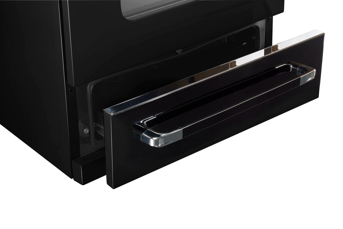 Cuisinière à gaz Classic Rétro avec four à convection, 30 po, 3,9 pi3, Midnight Black