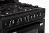 Cuisinière à gaz Classic Rétro avec four à convection, 30 po, 3,9 pi3, Midnight Black