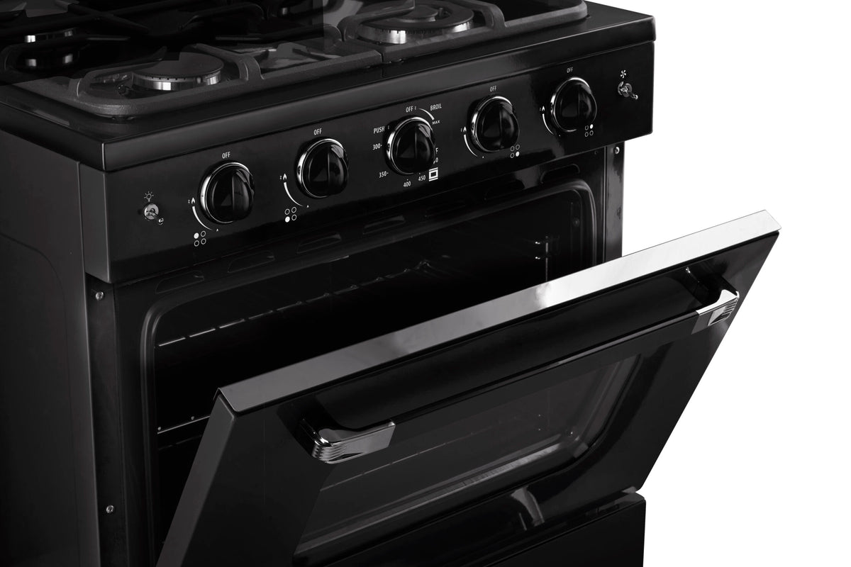 Cuisinière à gaz Classic Rétro avec four à convection, 30 po, 3,9 pi3, Midnight Black