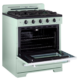Classic Retro 30 in. 3.9 cu. ft. Retro Gas Range with Convection Oven in Summer Mint Green