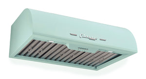 Classic Retro 30-inch 700 CFM Ducted Under Cabinet Range Hood with LED Lighting in Summer Mint Green