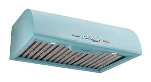 Classic Retro 30-inch 700 CFM Ducted Under Cabinet Range Hood with LED Lighting in Ocean Mist Turquoise