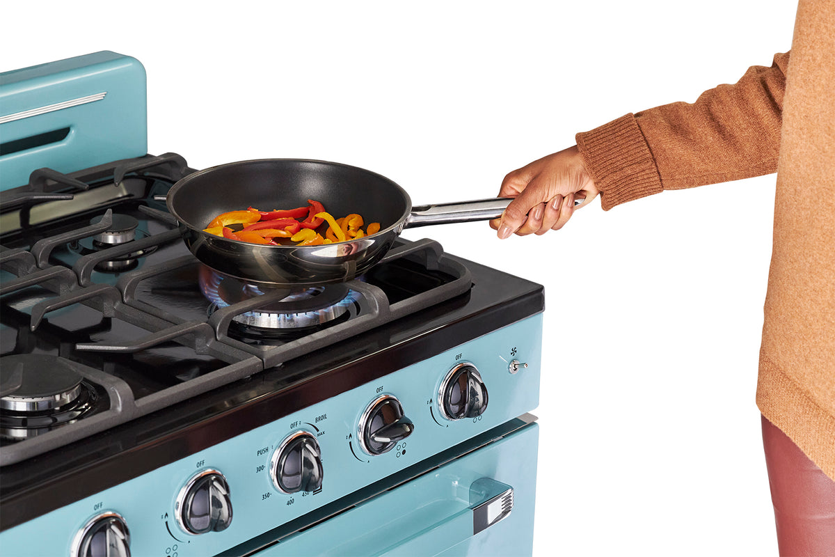Cuisinière à gaz Classic Rétro avec four à convection, 30 po, 3,9 pi3, Ocean Mist Turquoise