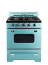 Cuisinière à gaz Classic Rétro avec four à convection, 30 po, 3,9 pi3, Ocean Mist Turquoise