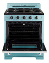 Cuisinière à gaz Classic Rétro avec four à convection, 30 po, 3,9 pi3, Ocean Mist Turquoise