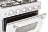 Cuisinière à gaz Classic Rétro avec four à convection, 30 po, 3,9 pi3, Marshmallow White