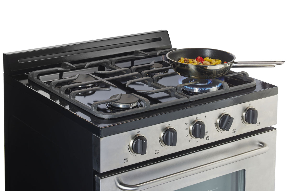 Cuisinière au propane hors réseau unique en acier inoxydable de 30 pi Classic