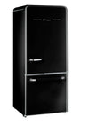 Classic Retro 30 in 17.7 cu. ft. Frost Free Retro Bottom Freezer Refrigerator in Midnight Black, ENERGY STAR