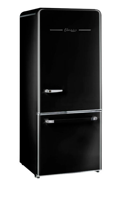 Classic Retro 30 in 17.7 cu. ft. Frost Free Retro Bottom Freezer Refrigerator in Midnight Black, ENERGY STAR