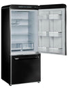 Classic Retro 30 in 17.7 cu. ft. Frost Free Retro Bottom Freezer Refrigerator in Midnight Black, ENERGY STAR