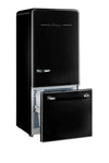Classic Retro 30 in 17.7 cu. ft. Frost Free Retro Bottom Freezer Refrigerator in Midnight Black, ENERGY STAR
