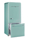 Classic Retro 30 in 17.7 cu. ft. Frost Free Retro Bottom Freezer Refrigerator in Ocean Mist Turquoise, ENERGY STAR