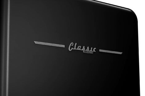 Classic Retro 30 in 17.7 cu. ft. Frost Free Retro Bottom Freezer Refrigerator in Midnight Black, ENERGY STAR