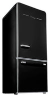 Classic Retro 30 in 17.7 cu. ft. Frost Free Retro Bottom Freezer Refrigerator in Midnight Black, ENERGY STAR