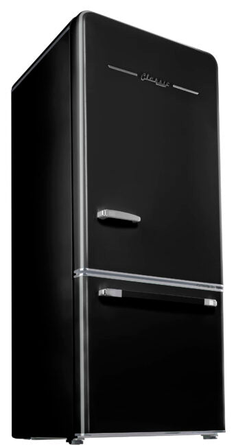 Classic Retro 30 in 17.7 cu. ft. Frost Free Retro Bottom Freezer Refrigerator in Midnight Black, ENERGY STAR