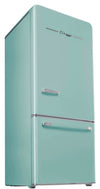 Classic Retro 30 in 17.7 cu. ft. Frost Free Retro Bottom Freezer Refrigerator in Ocean Mist Turquoise, ENERGY STAR