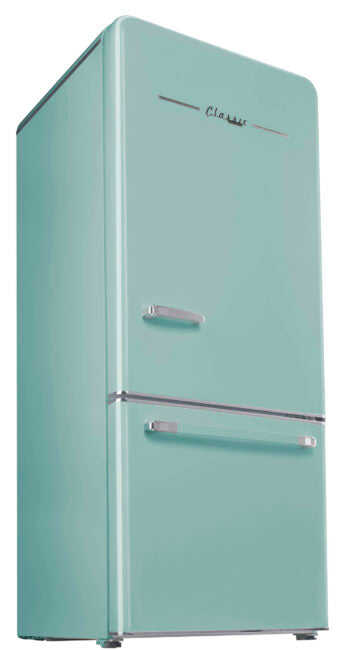 Classic Retro 30 in 17.7 cu. ft. Frost Free Retro Bottom Freezer Refrigerator in Ocean Mist Turquoise, ENERGY STAR