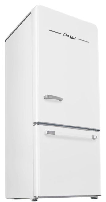 Classic Retro 30 in 17.7 cu. ft. Frost Free Retro Bottom Freezer Refrigerator in Marshmallow White, ENERGY STAR