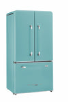 Classic Retro 36-inch 21.4 cu. ft. Frost Free French Door Counter Depth Refrigerator with Built-In Ice Maker in Ocean Mist Turquoise, ENERGY STAR®