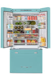 Classic Retro 36-inch 21.4 cu. ft. Frost Free French Door Counter Depth Refrigerator with Built-In Ice Maker in Ocean Mist Turquoise, ENERGY STAR®