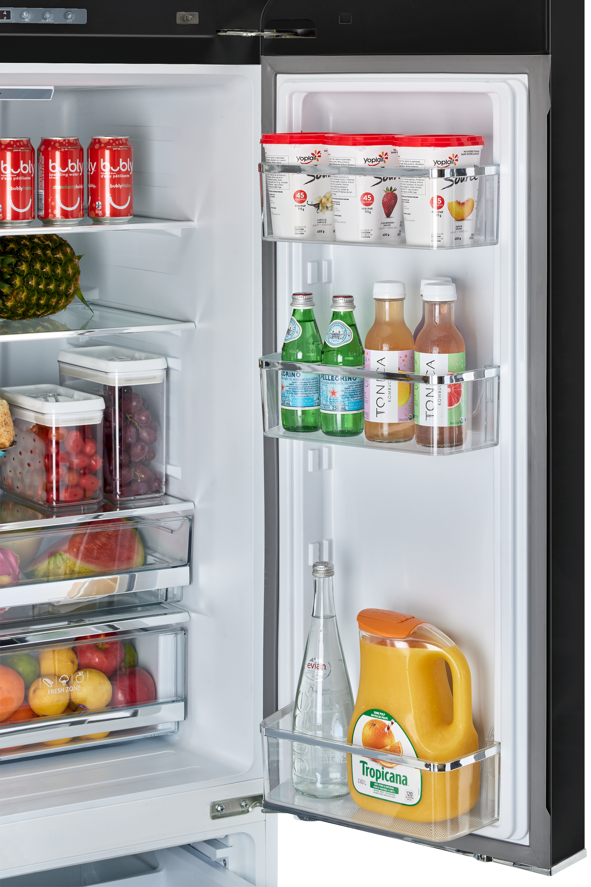 Classic Retro 36-inch 21.4 cu. ft. Frost Free French Door Counter Depth Refrigerator with Built-In Ice Maker in Midnight Black, ENERGY STAR®