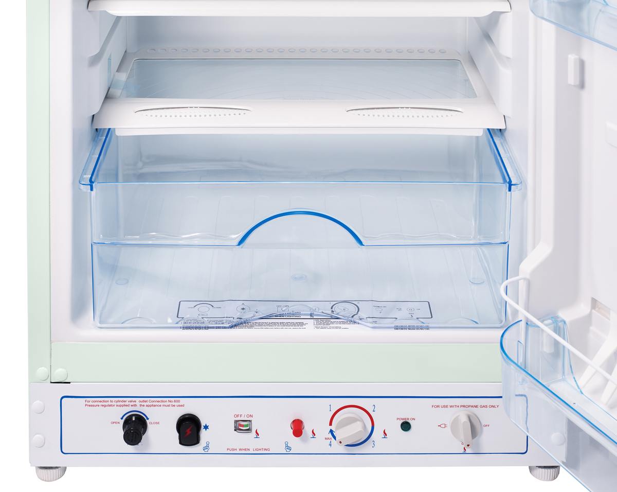 Unique 10 cu/ft Classic Retro Summer Mint Green Propane Refrigerator Standard Model