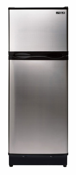 Réfrigérateur de comptoir à congélateur supérieur au propane de 24 pouces et 9,7 pi3 avec dispositif d'alarme CO en acier inoxydable Off-Grid
