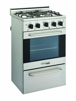 Unique Prestige 20 inches Stainless Steel Convection Gas Range, Electronic Ignition