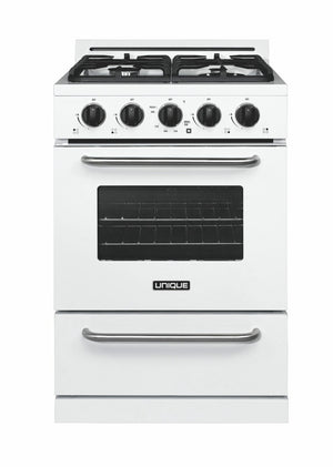 Unique Classic 24 inches White Off Grid Propane Range