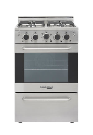 Unique Prestige 24 inches Stainless Steel Convection Gas Range, Electronic ignition