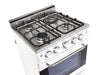 Unique Prestige 24' White Convection Gas Range, Electronic ignition