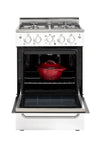 Unique Prestige 24' White Convection Gas Range, Electronic ignition