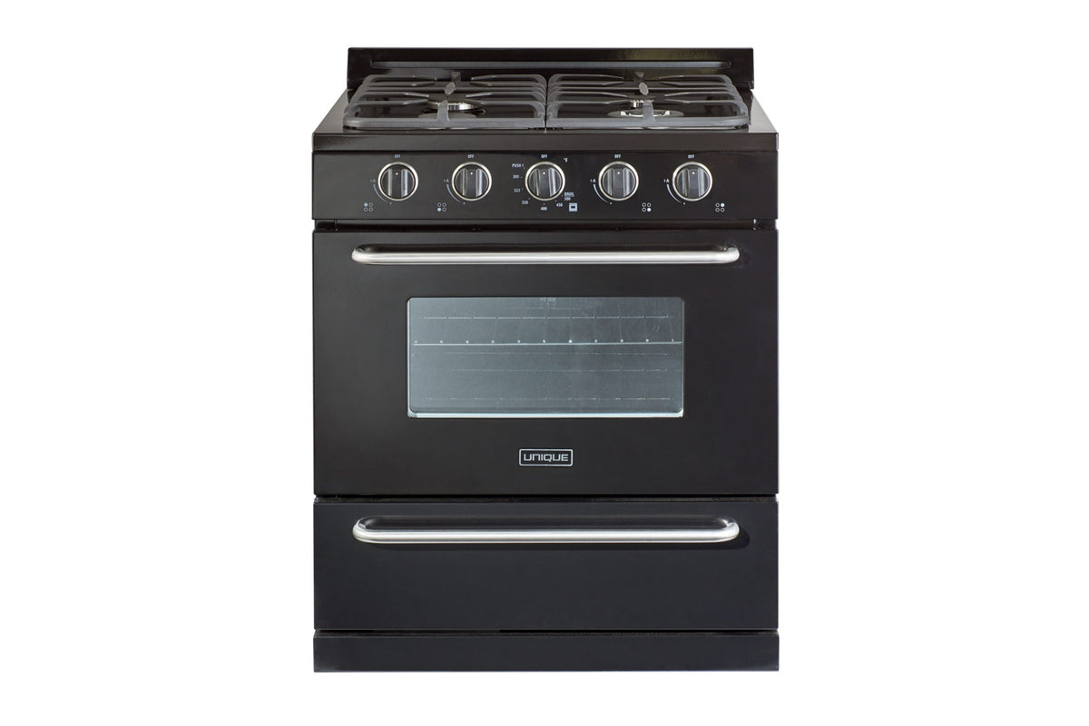 Unique Classic 30" Black Off Grid Propane Range