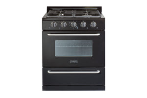 Unique Classic 30" Black Off Grid Propane Range