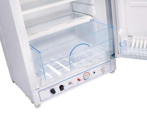 Unique 8 cu/ft white standard model propane Refrigerator Serial #