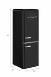 Classic Retro 21.6 in. 7 cu. ft. Retro Bottom Freezer Refrigerator in Midnight Black, ENERGY STAR