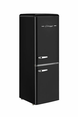 Classic Retro 21.6 in. 7 cu. ft. Retro Bottom Freezer Refrigerator in Midnight Black, ENERGY STAR